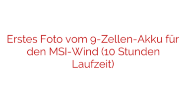 Erstes Foto vom 9-Zellen-Akku für den MSI-Wind (10 Stunden Laufzeit)