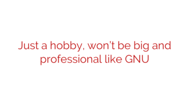 Just a hobby, won’t be big and professional like GNU